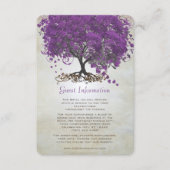 Carte D'accompagnement Fiche d'information du Mariage de feuilles de coeu (Devant)