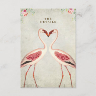 Carte D'accompagnement fiche d'information du mariage floral flamingo