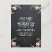 Carte D'accompagnement fiche d'information du mariage floral flamingo (Dos)