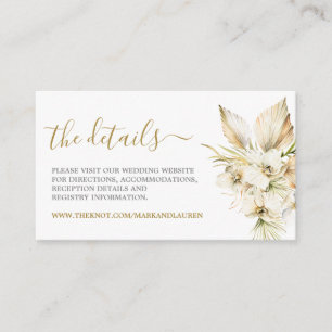 Carte D'accompagnement Fiche d'information du site Web Boho Desert