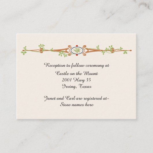 Carte D'accompagnement Fiche d'information Mariage Fairy Tale Ivory (Devant)
