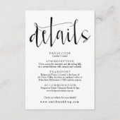 Carte D'accompagnement Fiche d'information Rustic Mariage Détails (Devant)