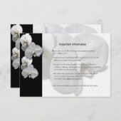 Carte D'accompagnement Fiche d'information sur les orchidées blanches (Devant / Derrière)
