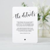 Carte D'accompagnement Fiche d'informations sur le Mariage rustique (Debout devant)