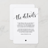 Carte D'accompagnement Fiche d'informations sur le Mariage rustique (Devant / Derrière)