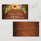 Carte D'accompagnement Fiche d'insertion de Mariage de bois de tournesol (Devant / Derrière)