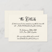 Carte D'accompagnement Fiche du boîtier Détails du Mariage de script (Devant / Derrière)