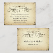 Carte D'accompagnement Fiche officielle de réception de mariage (Devant / Derrière)