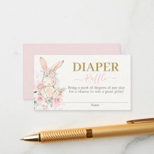 Carte D'accompagnement Fiche rabat fille Baby shower lapin