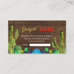 Carte D'accompagnement Fiesta Baby Muchacho Baby shower Déchets Raffle