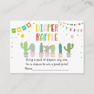 Carte D'accompagnement Fiesta Cactus Baby shower Déchets Raffle