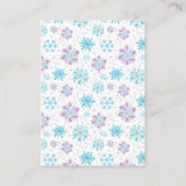 Carte D'accompagnement Filets de neige violets et bleus Raffin de couches (Dos)