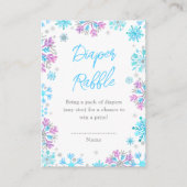 Carte D'accompagnement Filets de neige violets et bleus Raffin de couches (Devant)