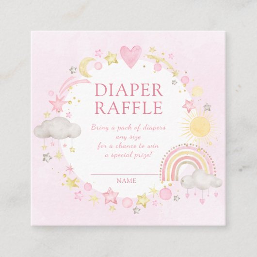 Carte D'accompagnement Fille aquarelle Rainbow Diaper Raffle (Devant)