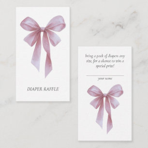 Carte D'accompagnement Fille au Nœud Rose Doux Baby Shower Jeu de Lancer