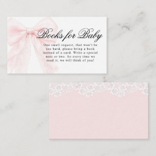 Carte D'accompagnement Fille au Nœud Rose Fête Moderne de Bébé