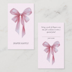 Carte D'accompagnement Fille au Nœud Rose Tendre Baby Shower Jeu de Lance