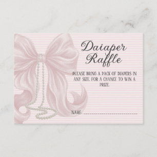 Carte D'accompagnement Fille aux rayures roses Baby Shower Jeu de couche