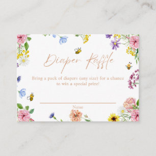 Carte D'accompagnement Fille Baby shower doux comme peut Bee Diaper Raffl