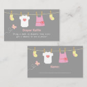 Carte D'accompagnement Fille Baby shower, Vêtements Repas de couches Bill (Devant / Derrière)