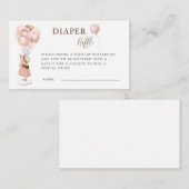 Carte D'accompagnement Fille Baby shower Volant Balloon Déchets Raffle (Devant / Derrière)