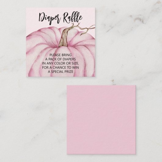 Carte D'accompagnement Fille Citrouille rose Bébé Déchets Raffle (Devant / Derrière)
