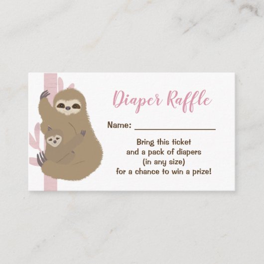 Carte D'accompagnement Fille de fentes Baby shower rabat Raffle (Devant)