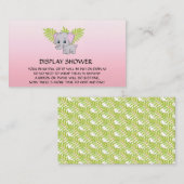 Carte D'accompagnement Fille Eléphant Baby shower Affichage Douche rose (Devant / Derrière)