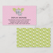 Carte D'accompagnement Fille Eléphant Baby shower Affichage Douche rose (Devant / Derrière)