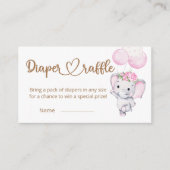 Carte D'accompagnement Fille Eléphant & Fleur Aquarelle Raffle (Devant)