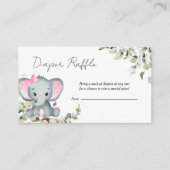 Carte D'accompagnement Fille éléphante Baby shower Déchets Raffle (Devant)