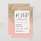 Carte D'accompagnement Fille Glamour Or rose Parties scintillant Gradient (Devant / Derrière)