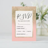 Carte D'accompagnement Fille Glamour Or rose Parties scintillant Gradient (Debout devant)