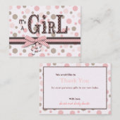 Carte D'accompagnement Fille Merci Note (Devant / Derrière)