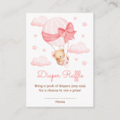 Carte D'accompagnement Fille Ours rose Baby shower de ballons Déchets Raf (Devant)