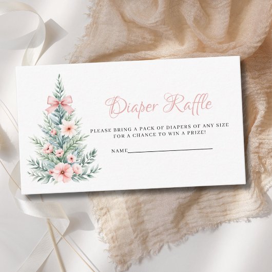 Carte D'accompagnement Fille rose Baby shower de chapelure de sapin de No