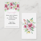 Carte D'accompagnement Fille rose Baby shower Déchets Raffle (Devant / Derrière)