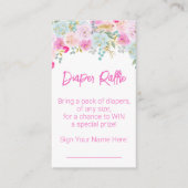 Carte D'accompagnement Fille rose Baby shower Déchets Raffle (Devant)