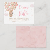 Carte D'accompagnement Fille rose Teddy Ours Baby shower Déchets Raffle (Devant / Derrière)