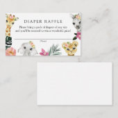 Carte D'accompagnement Fille sauvage Jungle Baby shower Déchets Raffle (Devant / Derrière)