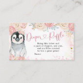 Carte D'accompagnement Fillette Penguin Hiver Snowflake Raffle de couche (Devant)