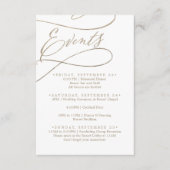 Carte D'accompagnement Fin de semaine du Mariage d'or romantique Horaire  (Devant)