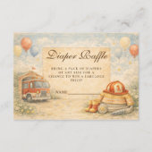 Carte D'accompagnement Fire Truck Firefighter Diapper Raffle (Devant)
