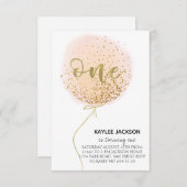 Carte D'accompagnement First birthday,Cotton candy balloon (Devant / Derrière)