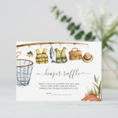 Carte D'accompagnement Fishing Baby Shower Diaper Raffle (Debout devant)