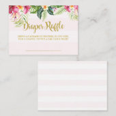 Carte D'accompagnement Flamant rose baby shower de la couche de tombole i (Devant / Derrière)