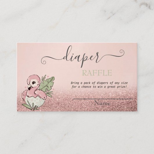 Carte D'accompagnement Flamant rose bébé Rose Parties scintillant or  Déc (Devant)