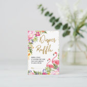 Carte D'accompagnement Flamant rose Déchets Raffle Bébé Tropical Été Flor (Debout devant)