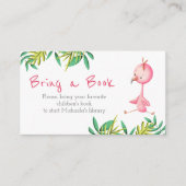 Carte D'accompagnement Flamant rose d'été tropical Apportez un livre (Devant)