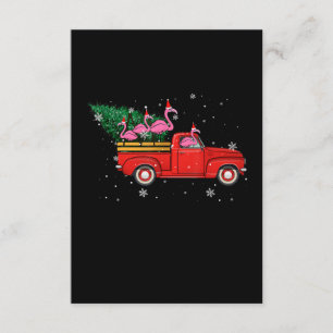 Carte D'accompagnement Flamant rose équitation Camion Rouge Noël Noël Noë